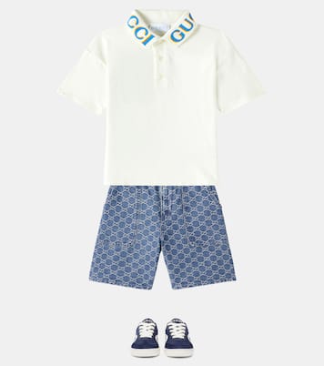 Polo in misto cotone con logo | Gucci Kids