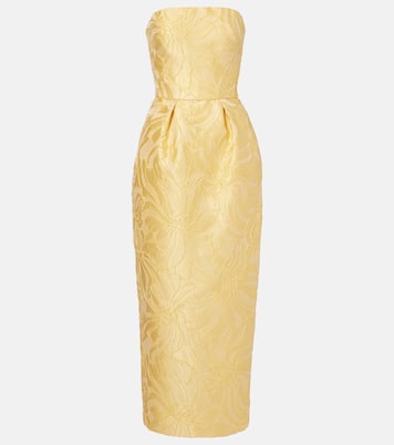 Robe de cocktail en jacquard à fleurs | Monique Lhuillier