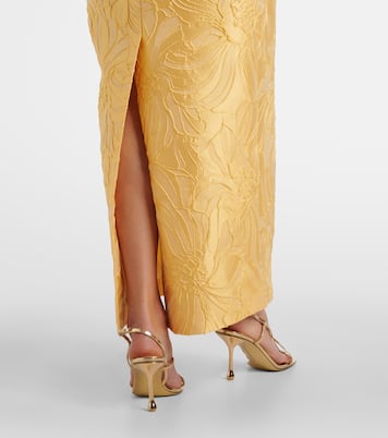Robe de cocktail en jacquard à fleurs | Monique Lhuillier