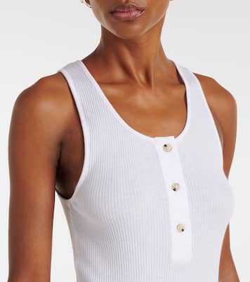 Mixed Media cotton tank top | Vince