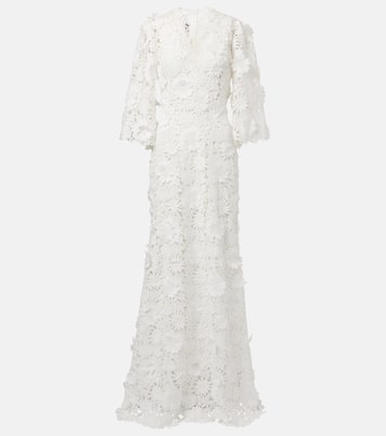 Abito da sposa in pizzo con stampa floreale | Monique Lhuillier