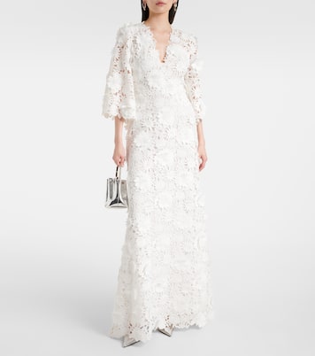 Abito da sposa in pizzo con stampa floreale | Monique Lhuillier