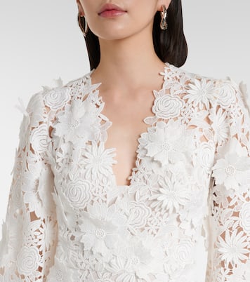 Abito da sposa in pizzo con stampa floreale | Monique Lhuillier