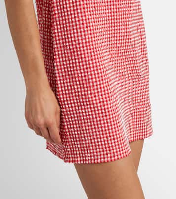 Vestido corto de sirsaca con cuello halter | Hunza G