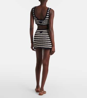 Top rayé en crochet de coton | Prada