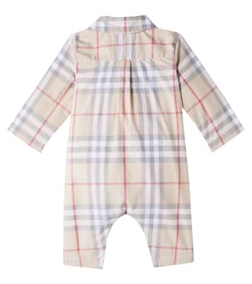 Baby Burberry Check cotton onesie | Burberry Kids
