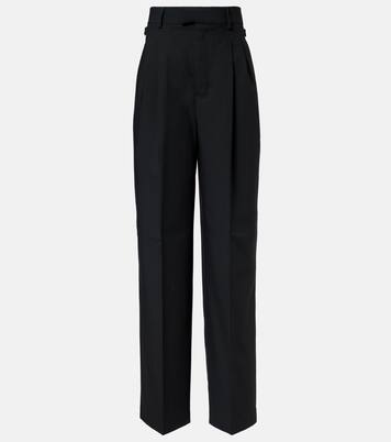 High-rise virgin wool twill pants  | Ami Paris