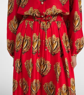 Printed silk satin maxi skirt | Dolce&Gabbana