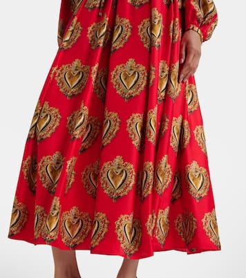 Printed silk satin maxi skirt | Dolce&Gabbana