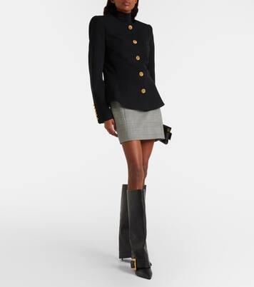 Houndstooth wool-blend miniskirt | Balmain