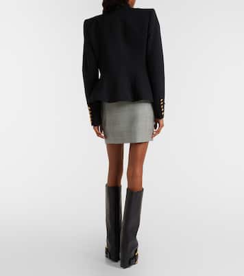 Houndstooth wool-blend miniskirt | Balmain