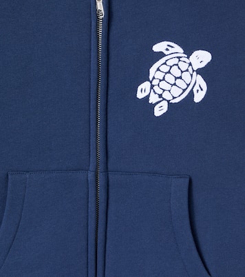 Embroidered cotton jersey zip-up hoodie | Vilebrequin Kids