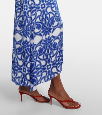 فستان طويل من الساتان بطبعات Kristen | Poupette St Barth