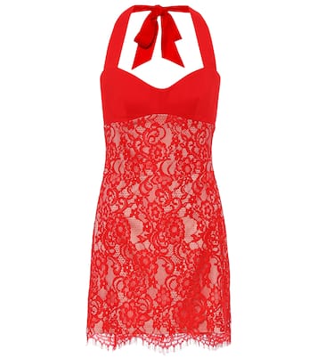 Minikleid aus Spitze und Crêpe | Rasario