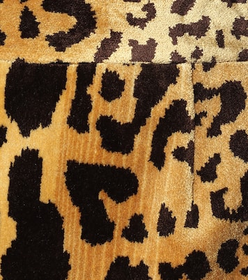 Jupe midi en velours à imprimé léopard | Miu Miu