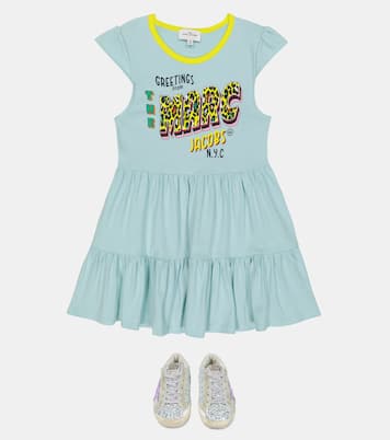 Vestido de algodón a capas estampado | Marc Jacobs Kids