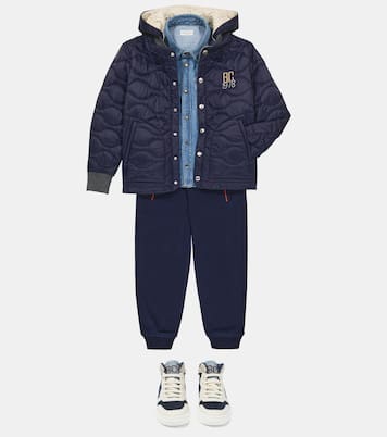 Chaqueta de nylon con capucha | Brunello Cucinelli Kids