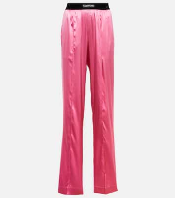 Pantalon à taille haute en soie mélangée | Tom Ford