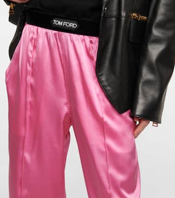 Pantalon à taille haute en soie mélangée | Tom Ford