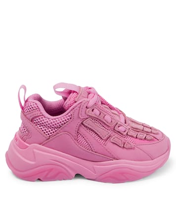 Bone suede-trimmed sneakers | Amiri Kids