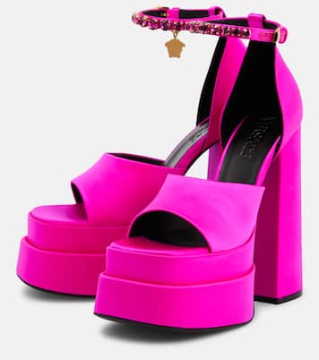 Medusa Aevitas satin platform sandals | Versace