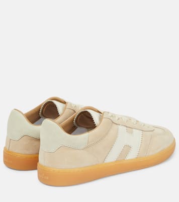 H647 leather-trimmed suede sneakers | Hogan