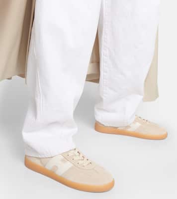 H647 leather-trimmed suede sneakers | Hogan