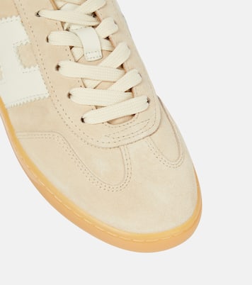 H647 leather-trimmed suede sneakers | Hogan