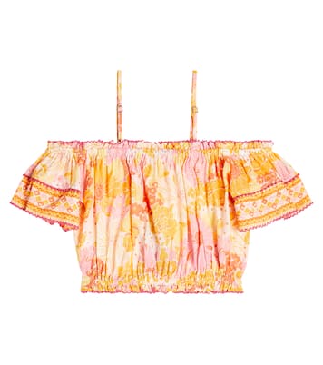 Top Donna à encolure bardot à fleurs | Poupette St Barth Kids