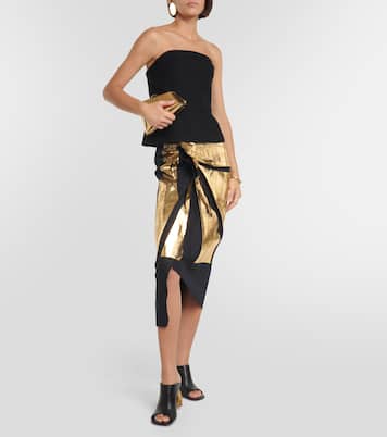Jupe midi Sinam en coton et lin | Dries Van Noten