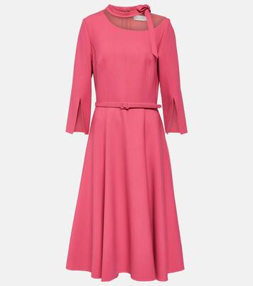 Split-sleeve wool-blend midi dress | Oscar de la Renta