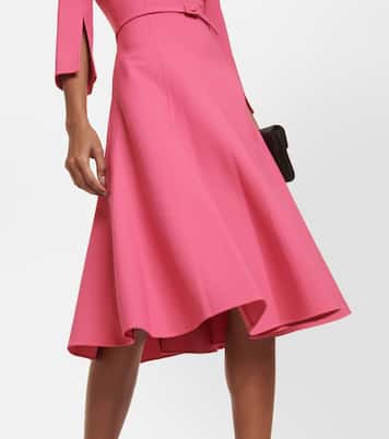 Split-sleeve wool-blend midi dress | Oscar de la Renta