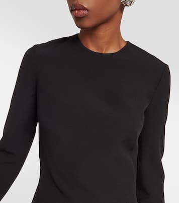 Robe aus Crêpe mit Federn | Safiyaa