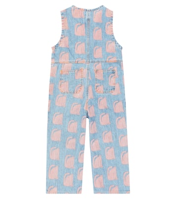 Cat print denim overalls | Jellymallow
