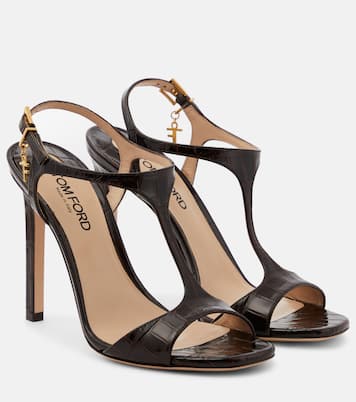 Angelina croc-effect leather sandals | Tom Ford