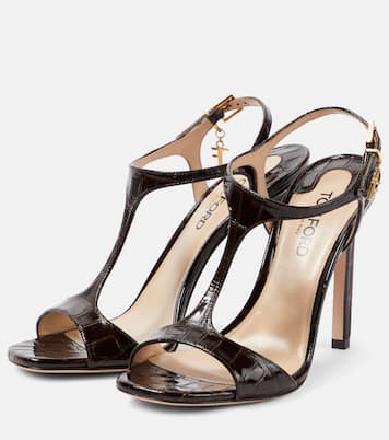Angelina croc-effect leather sandals | Tom Ford