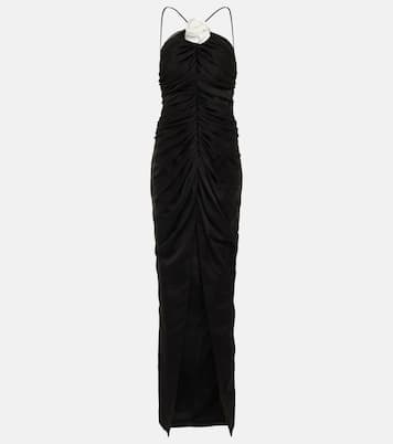 Abito lungo in chiffon con applicazioni | Rasario