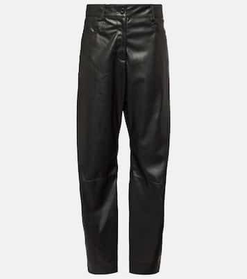 Gerade High-Rise-Hose aus Lederimitat | Stella McCartney