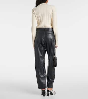 Gerade High-Rise-Hose aus Lederimitat | Stella McCartney
