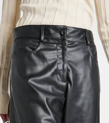 Gerade High-Rise-Hose aus Lederimitat | Stella McCartney