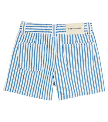 Shorts de algodón a rayas con logo | Bobo Choses