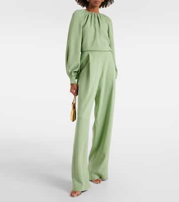 Pantalon ample en soie mélangée | Oscar de la Renta