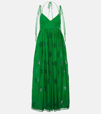 Vestido midi de mezcla de algodón bordado | Erdem