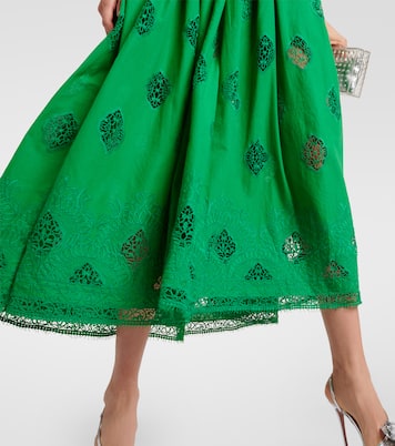 Vestido midi de mezcla de algodón bordado | Erdem