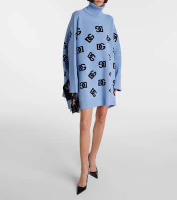 Oversize-Rollkragenpullover DG aus Wolle | Dolce&Gabbana