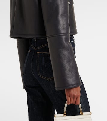 Cropped-Lederjacke mit Shearling | Dolce&Gabbana