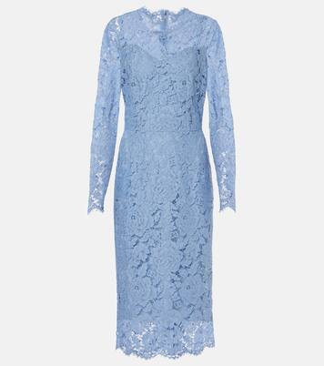 Robe midi en dentelle à fleurs | Dolce&Gabbana