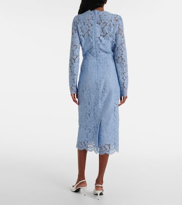 Robe midi en dentelle à fleurs | Dolce&Gabbana