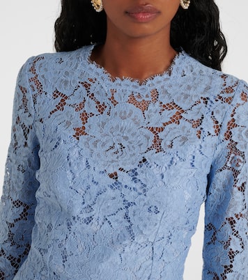Robe midi en dentelle à fleurs | Dolce&Gabbana