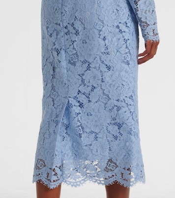 Robe midi en dentelle à fleurs | Dolce&Gabbana
